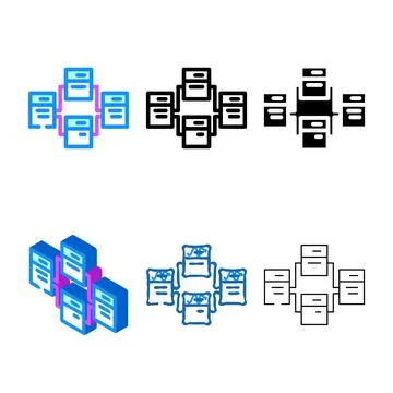 Relational database range color icon vector Stock Illustration