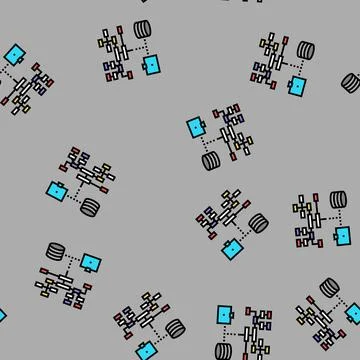 Relational database vector seamless pattern Stock Illustration