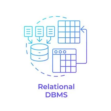Relational dbms blue gradient concept icon イラスト素材