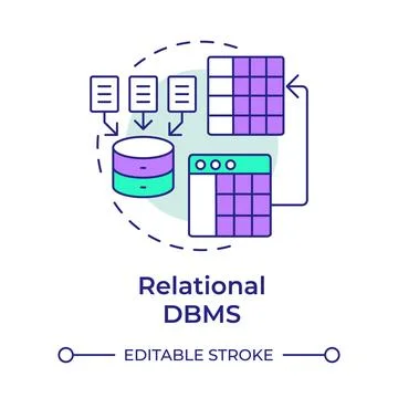 Relational dbms multi color concept icon イラスト素材