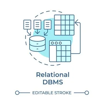 Relational dbms soft blue concept icon Stock Illustration