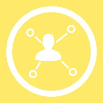 Relations flat white color rounded vector icon Illustrazione stock