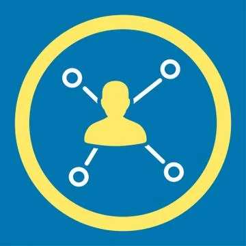 Relations flat yellow and white colors rounded vector icon Stock Illustration