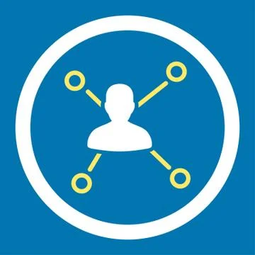 Relations flat yellow and white colors rounded glyph icon Stock Illustration