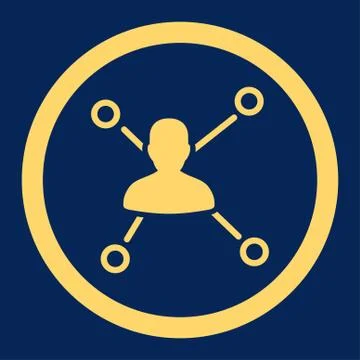 Relations flat yellow color rounded vector icon Stock Illustration