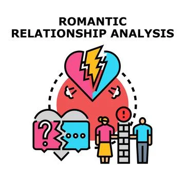 Relationship analysis exploring breakup, conflict, and communication problems Stock Illustration