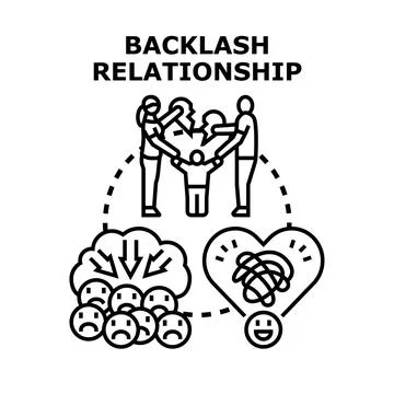 Relationship backlash affecting family and emotional well being Stock Illustration