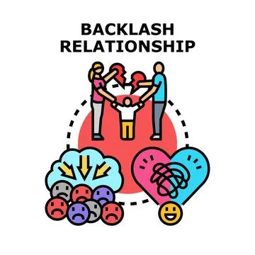 Relationship backlash affecting family and emotional well being Stock Illustration