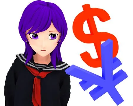 Relationship between Yen ad US Dollar Stock Illustration