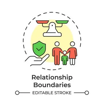 Relationship boundaries multi color concept icon Stock Illustration