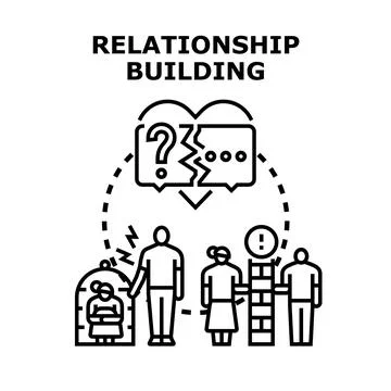 Relationship building communication establishing trust concept Stock Illustration