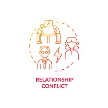 Relationship conflict red gradient concept icon Stock Illustration