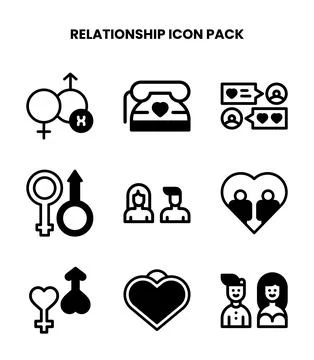 Relationship DuoTone UI Icons Pack Stock Illustration