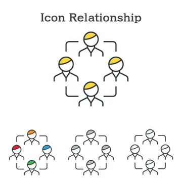 Relationship flat icon design for info graphics and businesses Stock Illustration