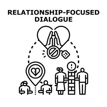 Relationship focused dialogue developing connection strategy Stock Illustration