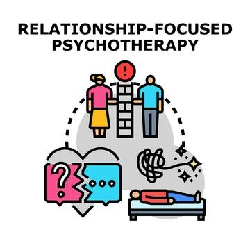 Relationship focused psychotherapy treating communication problems Stock Illustration