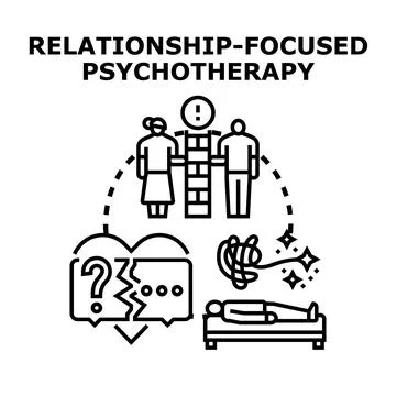 Relationship focused psychotherapy treating communication problems Illustrazione stock