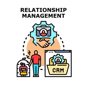 Relationship management system building strong business partnerships Ilustración de archivo