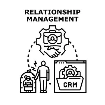 Relationship management system building strong business partnerships Ilustración de archivo