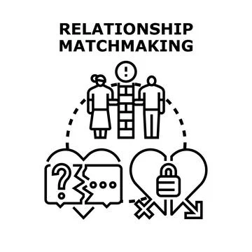 Relationship matchmaking concept with communication and connection barriers Stock Illustration