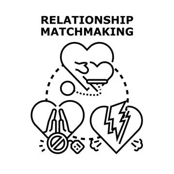 Relationship matchmaking concept finding perfect love partner Stock Illustration