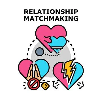 Relationship matchmaking concept finding perfect love partner Stock Illustration