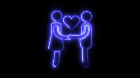 Relationship Outline Icon in HD Video Neon Animation 動画素材 304507290
