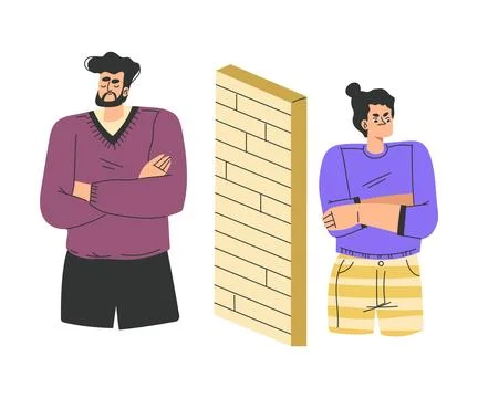 Relationship Problem with Angry Man and Woman Arguing Vector Illustration Stock Illustration