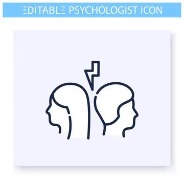 Relationship problem line icon. Editable Stock Illustration