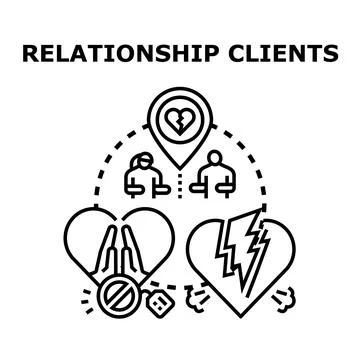 Relationship problems and client dissatisfaction icon concept Stock Illustration