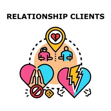 Relationship problems and client dissatisfaction icon concept Stock Illustration