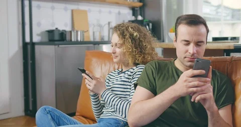 Relationship problems and technology concept Stock Footage 114122893