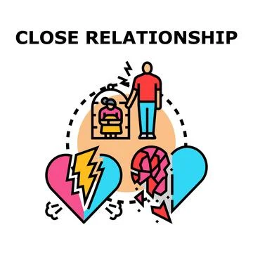 Relationship problems causing heartbreak, abuse, and separation Stock Illustration