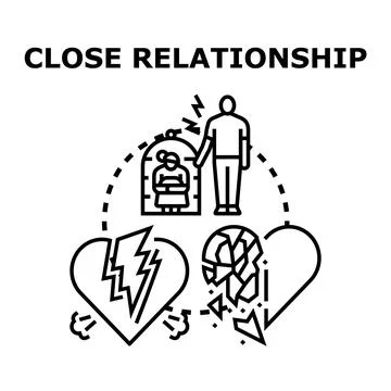 Relationship problems causing heartbreak, abuse, and separation Stock Illustration
