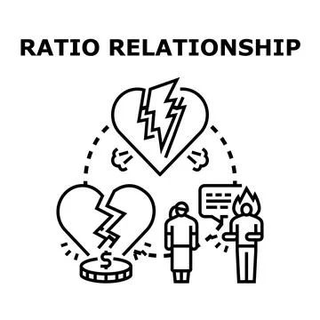 Relationship problems leading to financial difficulties and conflict Illustration