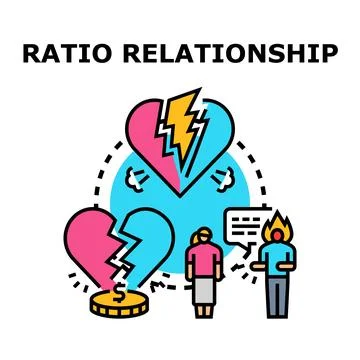 Relationship problems leading to financial difficulties and conflict Stock Illustration