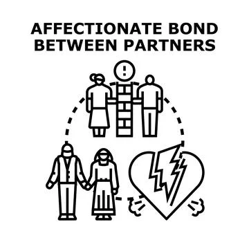 Relationship problems leading to heartbreak and separation concept Stock Illustration