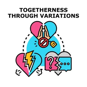 Relationship problems leading to resolution and communication difficulties Stock Illustration