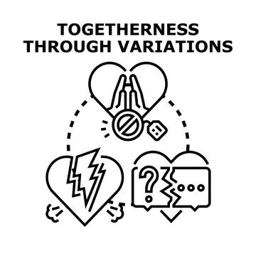 Relationship problems leading to resolution and communication difficulties Stock Illustration