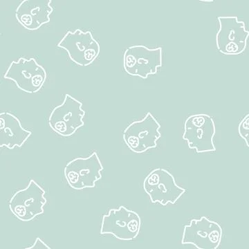 Relationship psychology line vector seamless pattern flat Stock Illustration