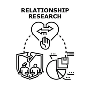 Relationship research analyzing modern romantic partnerships data Stock Illustration