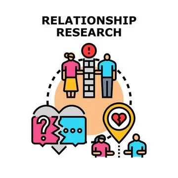 Relationship research concept exploring communication problems and divorce Stock Illustration