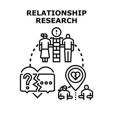 Relationship research concept exploring communication problems and divorce Stock Illustration