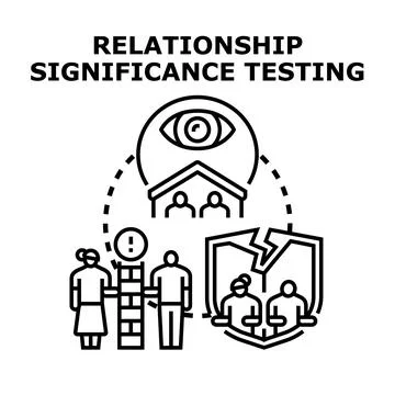 Relationship significance testing concept observing family problems Illustration