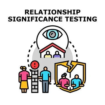 Relationship significance testing concept observing family problems Stock Illustration