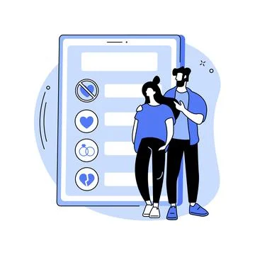 Relationship status abstract concept vector illustration. Illustrazione stock