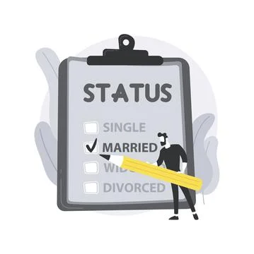 Relationship status abstract concept vector illustration. Illustrazione stock
