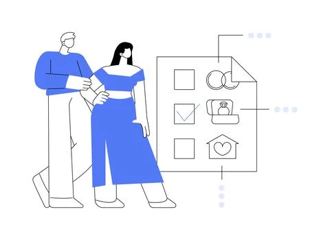 Relationship status abstract concept vector illustration. Illustrazione stock