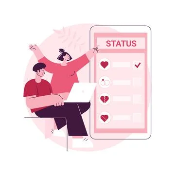 Relationship status abstract concept vector illustration. Stock Illustration