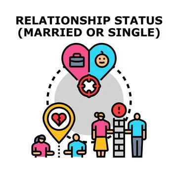 Relationship status concept selecting commitment or single life Stock Illustration
